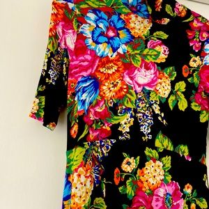 Anthropologie black and floral dress